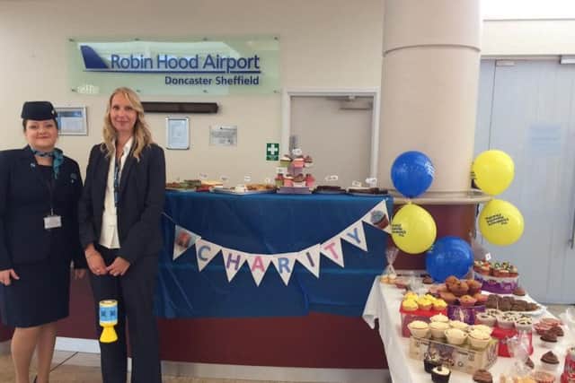 A charity cake bake at Doncaster Sheffield Airport.