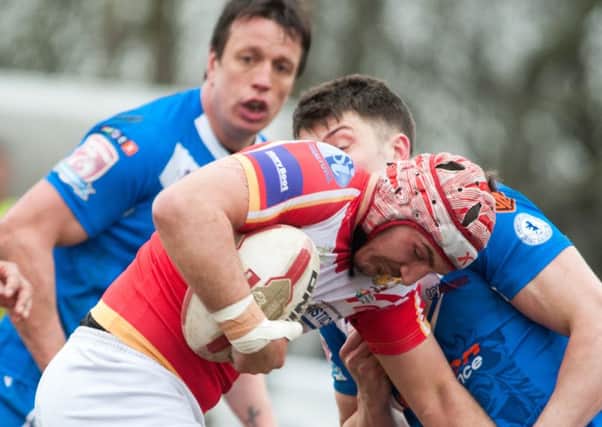 Sheffield Eagles v Swinton
Challenge Cup
Michael Knowles puts his head down and pushes forward
Picture Dean Atkins