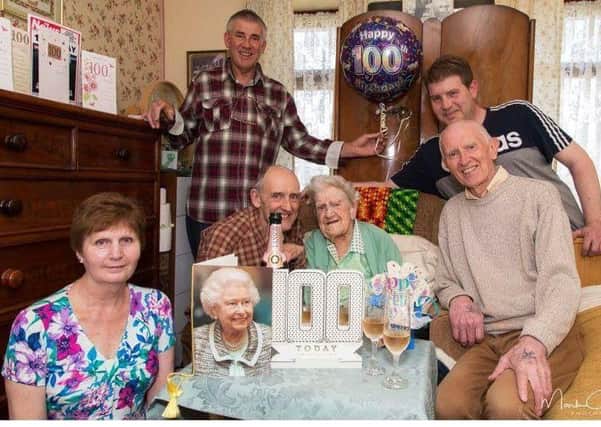 Centenarian Elizabeth Beever celebrates.