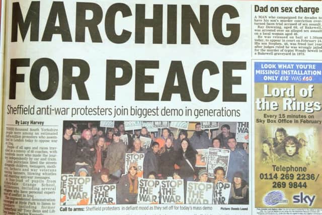 Flashback from The Star of Iraq war protests following the recent Chilcot report