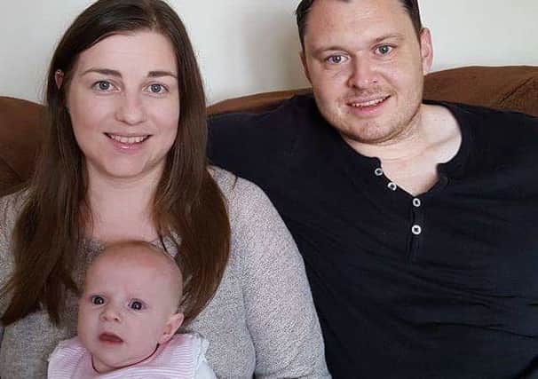 Scarlett Rose Ollerenshaw, of Belle Vue, who was born after her parents Hayley and Craig (pictured) had free IVF on the NHS in Doncaster.
