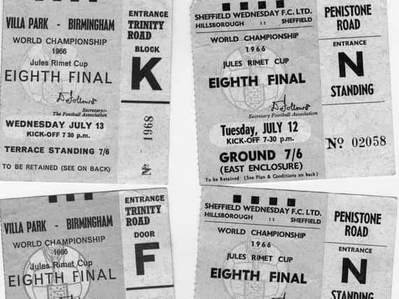 Some of Richard Redden' 1966 World Cup tickets
