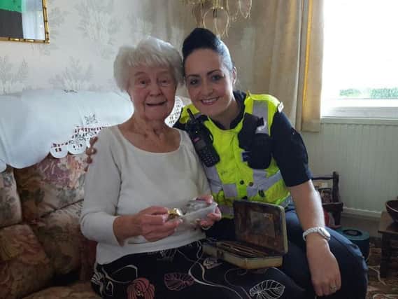 A Sheffield pensioner has been reunited with her stolen jewellery
