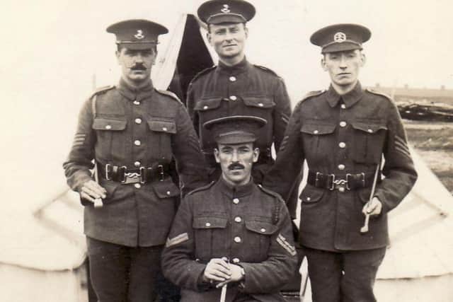 Arthur Jackson on the right, Altcar Camp, Liverpool 1914-18