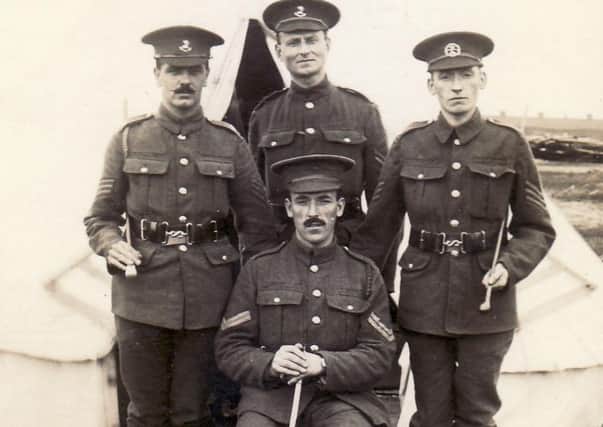 Arthur Jackson on the right, Altcar Camp, Liverpool 1914-18