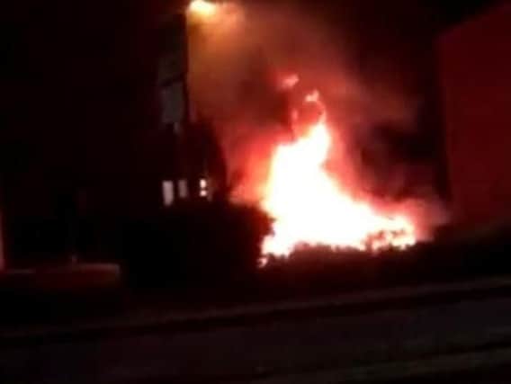 Firefighters tackled a vehicle blaze
