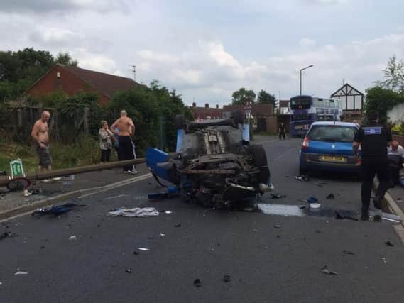 The aftermath of the crash on Silver Street. Pic: Dominic Covell