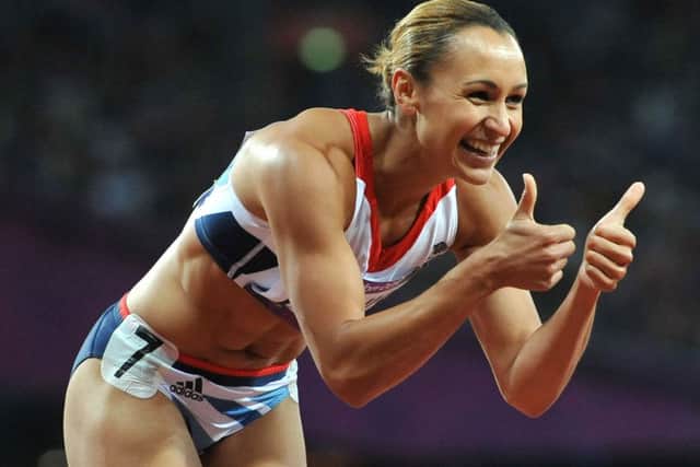 She's on her way: Thumbs upm from  Jessica Ennis after the Women's Heptathlon 200m. Photo: Anthony Devlin/PA Wire.