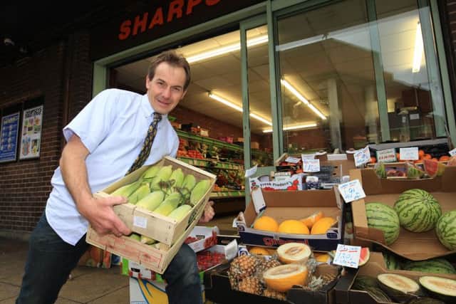 Sharps fruit and veg shop, South Kane, Sheffield. Pictured is Spencer Sharp who has run the shop for 36 years. Photo: Chris Etchells