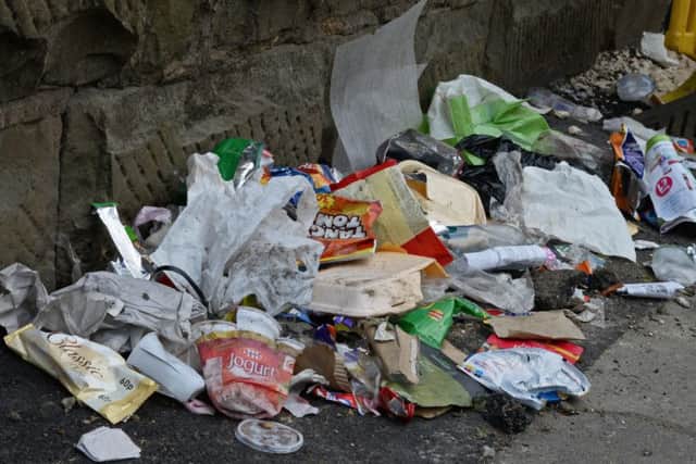 Large piles of litter are gathering on Firth Park Road, Sheffield. Picture: Marie Caley NSST Litter MC 2