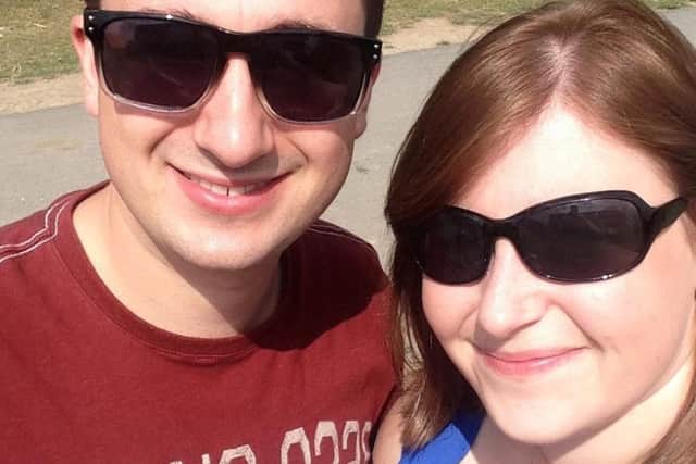 Rachel, pictured with her husband