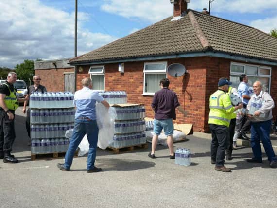 Yorkshire Water delivers bottled water to people in Moorends after problems with a bacterial contamination in the supply.