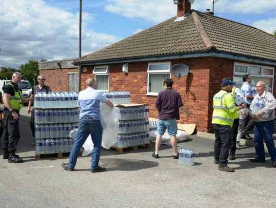 Yorkshire Water delivers bottled water to people in Moorends after problems with a bacterial contamination in the supply.