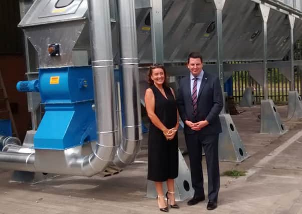 Northern Powerhouse Minister Andrew Percy with BA Clic UK sales manager Nicole Irvine at its base in Rotherham