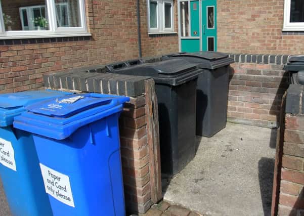 The bin area for the block of flats on Windyhouse Lane, Manor, Sheffield.