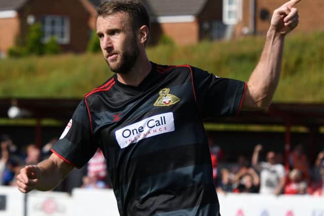 Andy Williams celebrates his goal. Picture: Andrew Roe