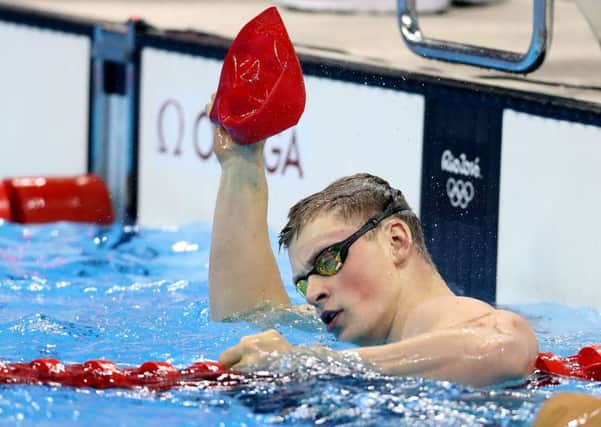 Great Britain's Adam Peaty following the Men's 100m Breastroke setting a new world record in the process on the first day of the Rio Olympics Games, Brazil