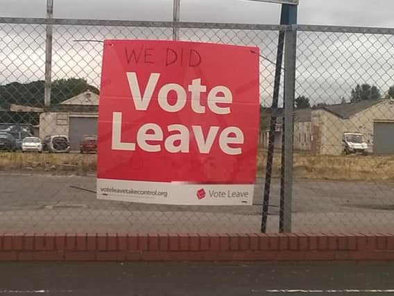 The defaced banner on Wheatley Hall Road. We have pixellated the offending words.