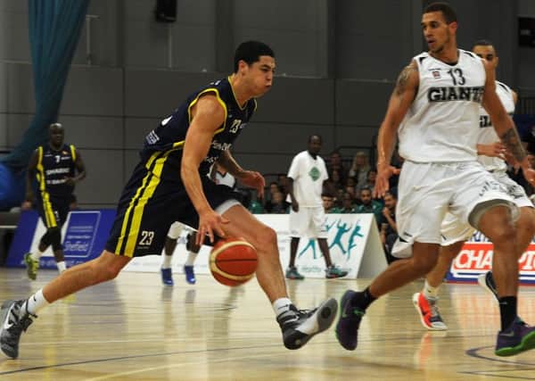 Sheffield Sharks' Colin Sing drives to the basket against Manchester Giants. Picture: Andrew Roe
