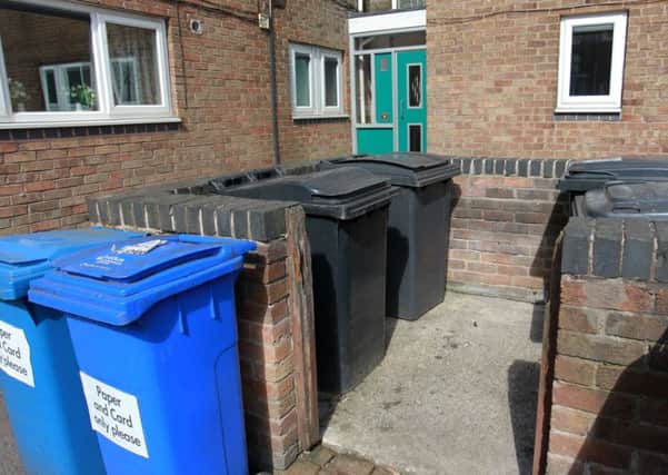 The bin area for the block of flats on Windyhouse Lane, Manor, Sheffield.