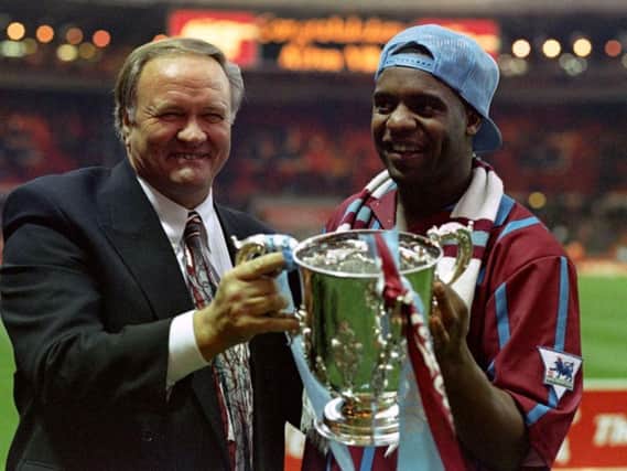 Dalian Atkinson with former manager Ron Atkinson