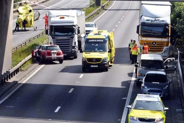RTC on the A1M at Warmsworth. Picture: Marie Caley NDFP Accident A1M MC 2
