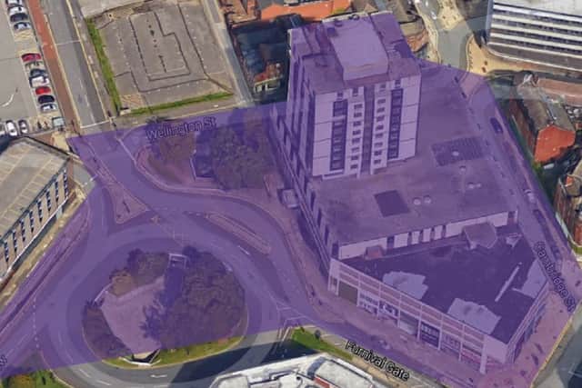 The location of phase one of the Sheffield Retail Quarter, which will include a six-storey office block, shops and restaurants. Photo: Google/Sheffield Council