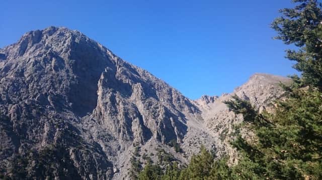 The White Mountains in Crete, as seen from the top of the Samaria Gorge. Photo by Mel Blake.