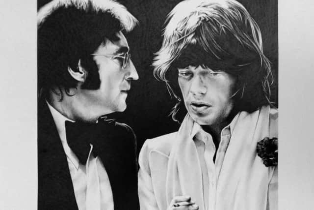 One of Steve's pictures, featuring John Lennon and Mick Jagger