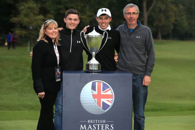 Matt Fitzpatrick (2nd right) with his family after winning the British Masters at Woburn in October