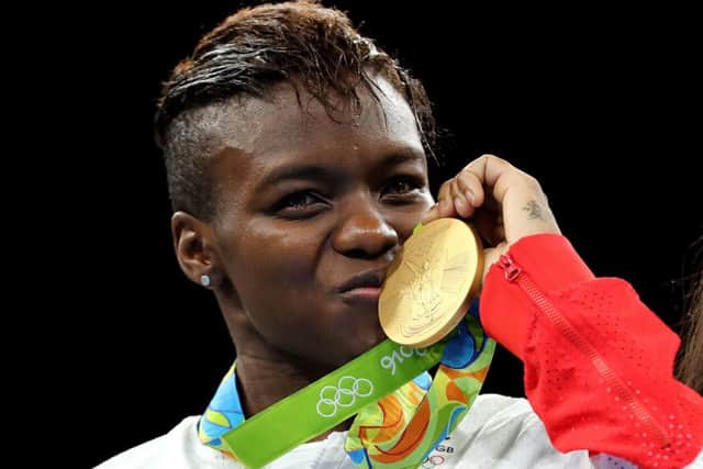 Nicola Adams with her gold medal in Rio. Pic: PA