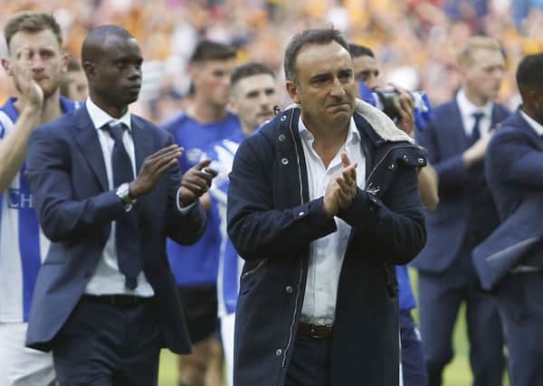 A tearful Wednesday manager Carlos Carvalhal at end of the play-off final
