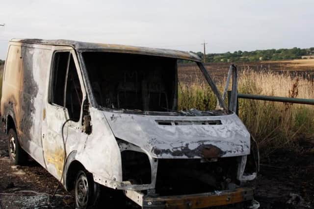 Firefighters were called to Stainton after flames from a van fire spread to a field
Picture: South Yorkshire Fire and Rescue