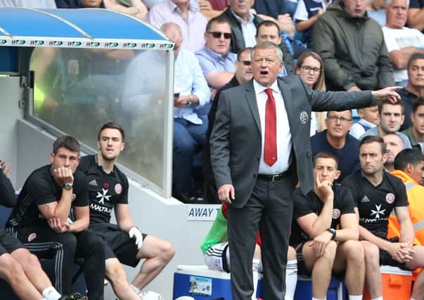 Sheffield United's Chris Wilder on the touchline at Millwall