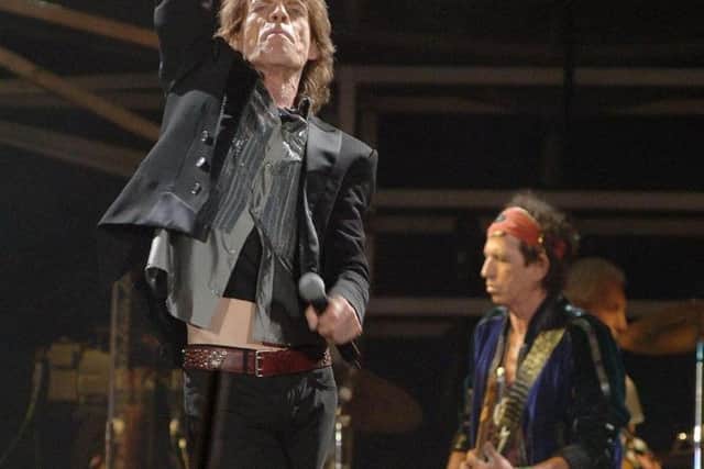 Frontman Mick Jagger makes a point