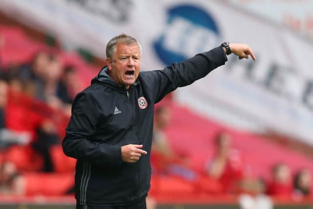 Chris Wilder manager of Sheffield Utd during the EFL League One match at the Bramall Lane Stadium