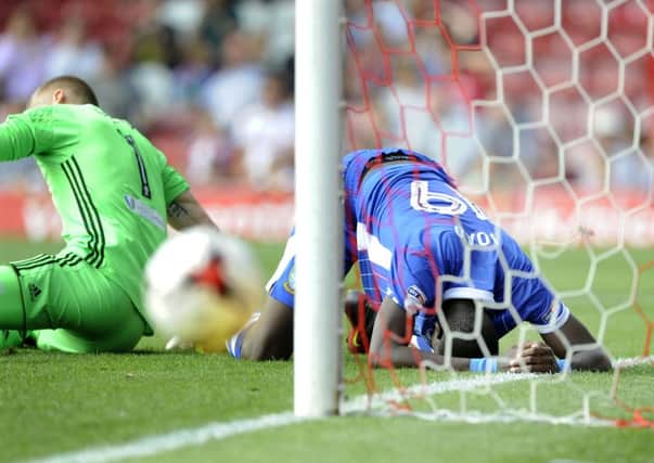Owls Lucas Joao head in the ground after missing a sitter Pic...Steve Ellis