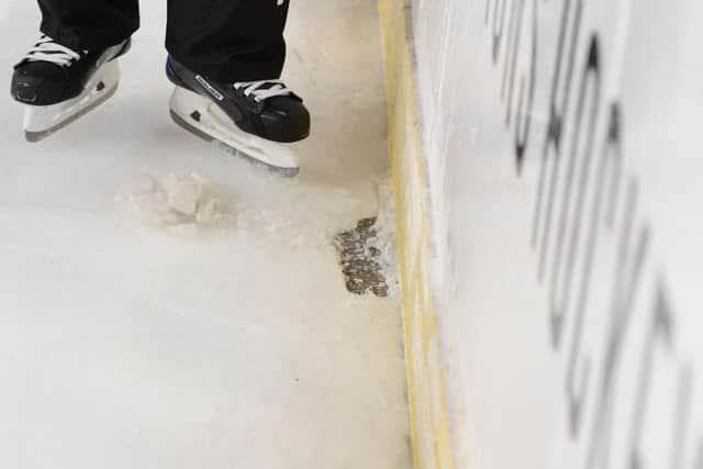 A hole in the Sheffield Steelers ice at the Arena vs HV71