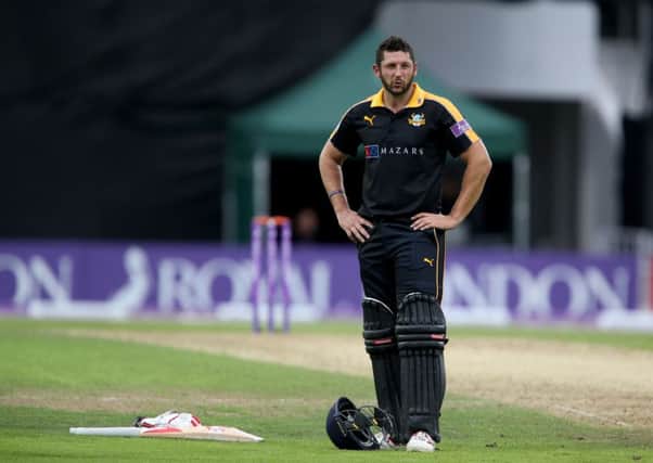 Yorkshire's Tim Bresnan stands dejected after defeat in the One Day Cup Semi-final at Headingley. Photo: Richard Sellers/PA Wire