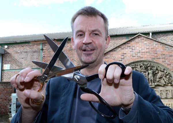 Scissor maker Nick Wright, who is based in Broad Lane.