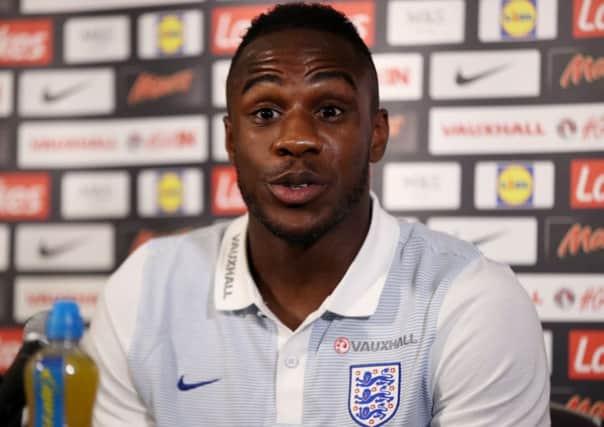 England's Michail Antonio during the press conference at St George's Park, Burton.