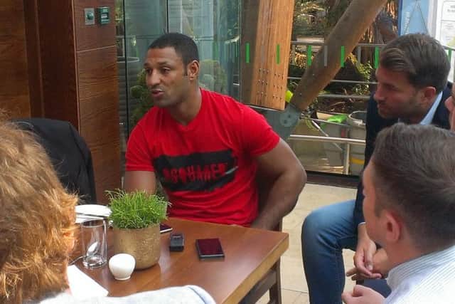 A relaxed Kell Brook at the Mercure Hotel, Sheffield on Tuesday