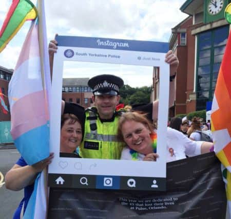 Police at the Sheffield Pride event