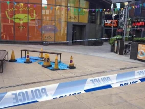 Police have cordoned off the area where a man was found seriously injured
