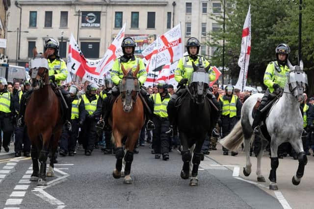 An EDL protest in Rotherham