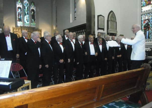 Thurnscoe Harmonic Male Voice Choir during their last concert in Wickersley.