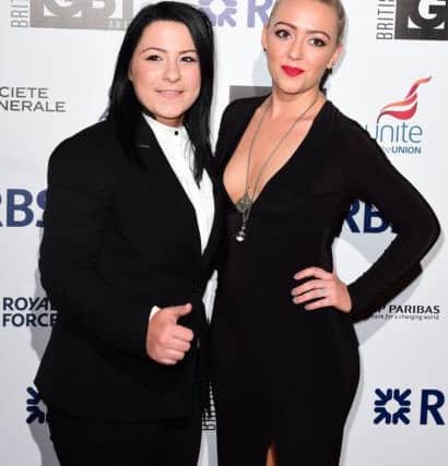Lucy Spraggan and her wife Georgina Gordon at the British LGBT Awards