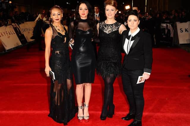 Tulisa Contastavlos with Lucy Spraggan, Ella Henderson and Jade Ellis at the Royal World premiere of Skyfall at the Royal Albert Hall, London