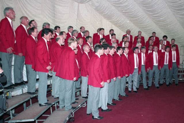 Hallmark of Harmony Barbershop Chorus at the World Student Games, Sheffield - July 1991