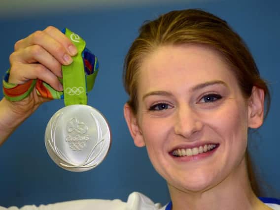 Bryony Page with her Olympic silver medal